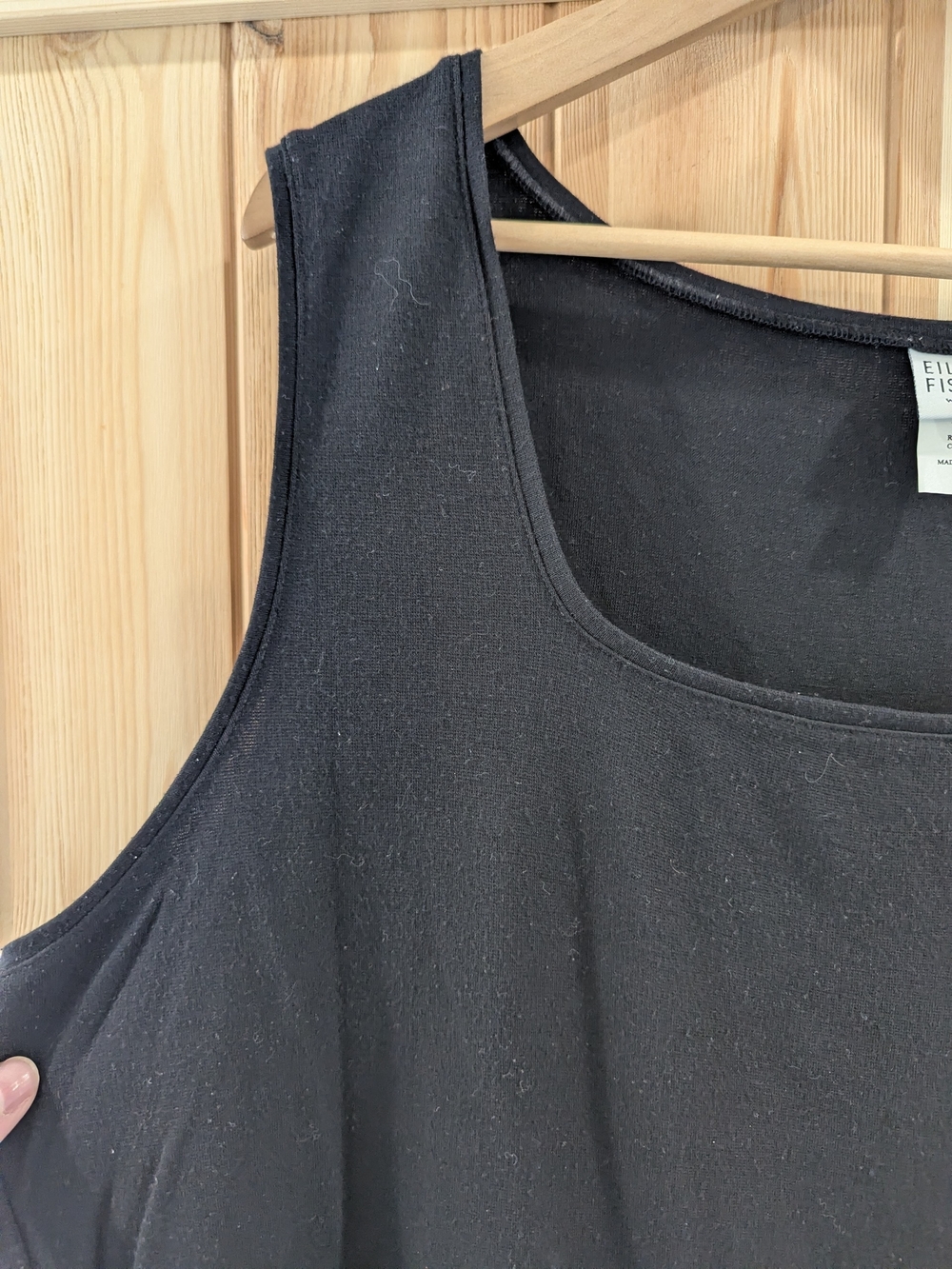 Eileen Fisher Black Scoop Neck Tank - Picture 5 of 7